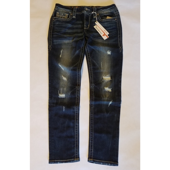 Rock Revival Leni Dark Blue Skinny Jeans - Picture 4 of 7